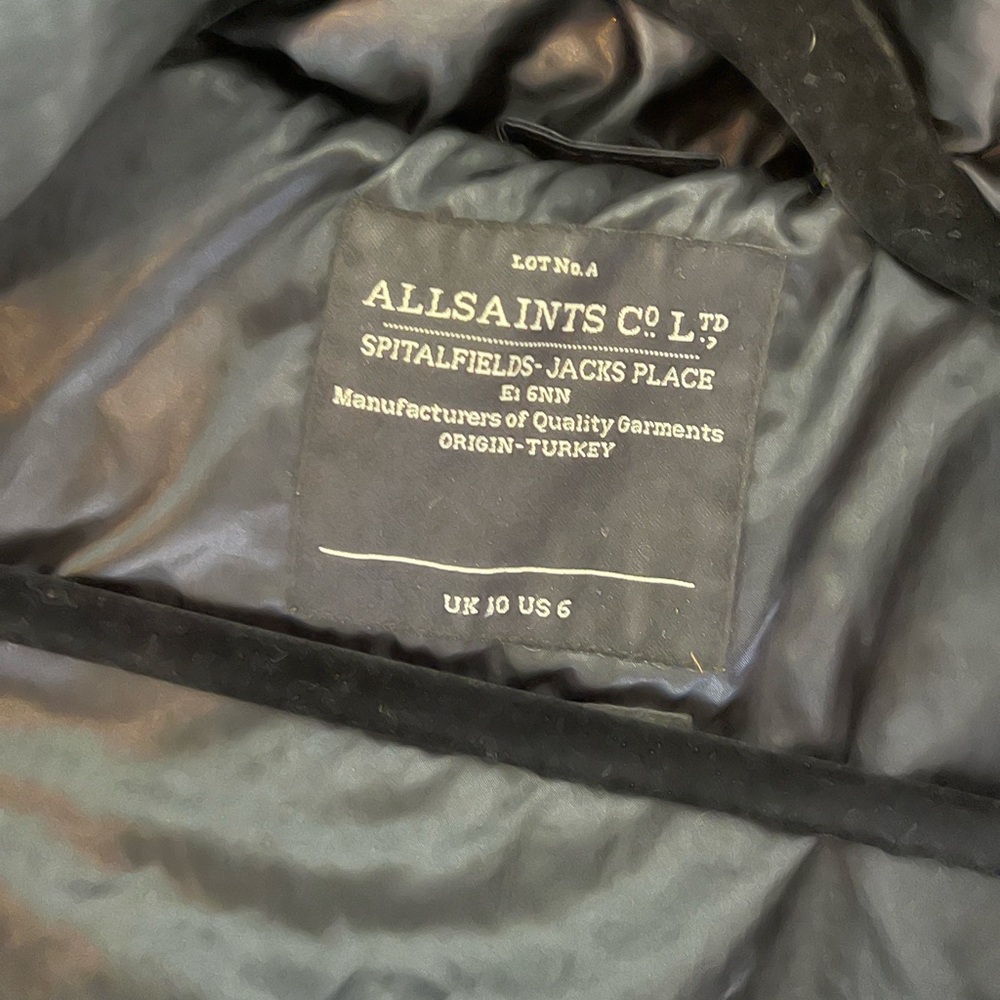 All Saints Black Puffer Vest - Picture 3 of 4